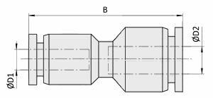 Габаритные размеры прямого фитинга SF-IPC