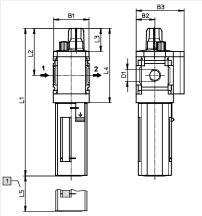 габаритні розміри MS6-LOE-1/2-R