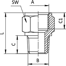 Чертеж фитинга SF-Z2530