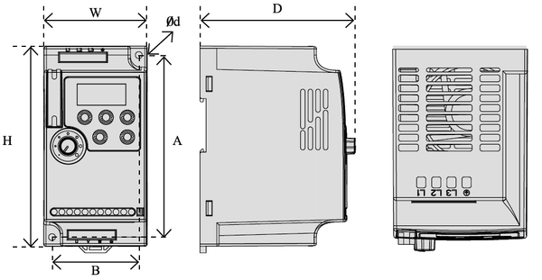 Чертёж частотника SPLC-NL1000