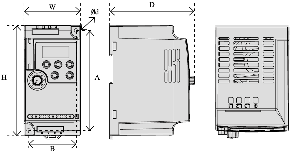 Чертёж частотника SPLC-NL1000