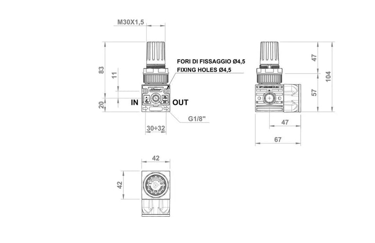 SSA-R-1/4–045 Регулятор давления 1/4