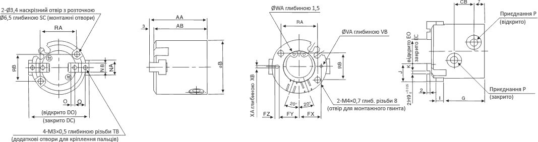 Креслення захвату SC-MSH2 16-25 мм