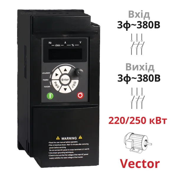 Vector frequency converter 220 kW, 380V (SPLC-AT20-220G/250P4)