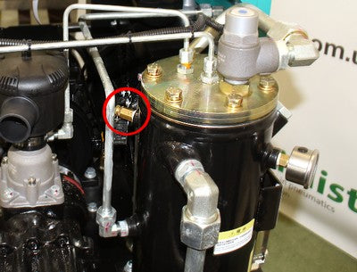 Safety valve 1/4 on compressor installed on separator
