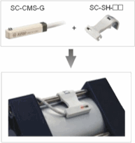 Sensor mounting on pneumatic cylinder