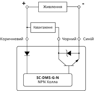 Wiring diagram of Hall effect sensor SC-DMS-G-N